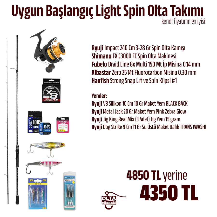 Uygun Başlangıç Light Spin Olta Takımı