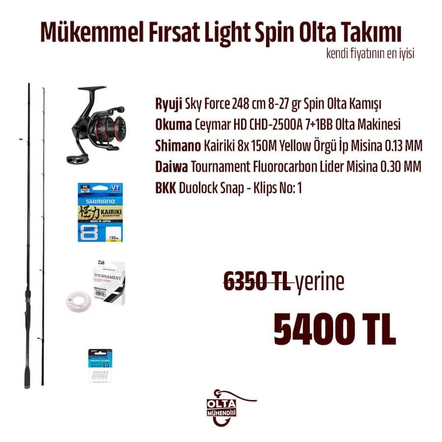 Mükemmel Fırsat Light Spin Olta Takımı