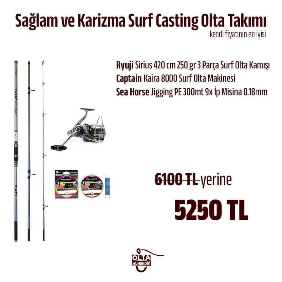 Sağlam ve Karizma Surf Casting Olta Takımı