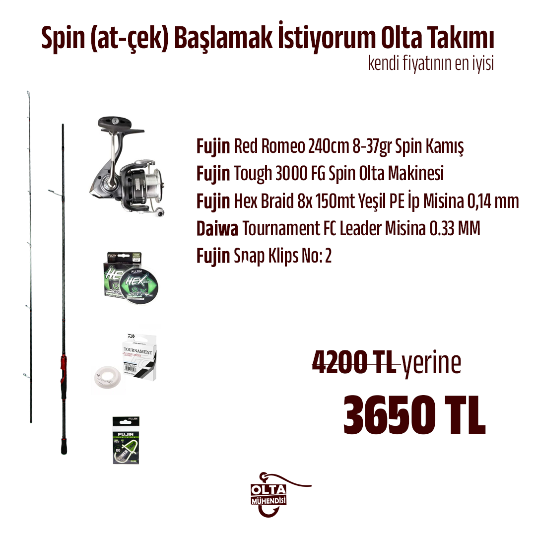 Spin (at-çek) Başlamak İstiyorum Olta Takımı