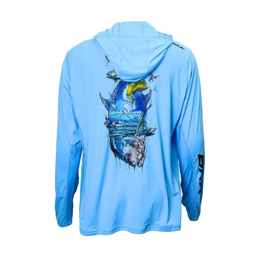 BKK Long Sleeve Casual Shirt Light Blue UV Korumalı T-Shirt Medium (M)