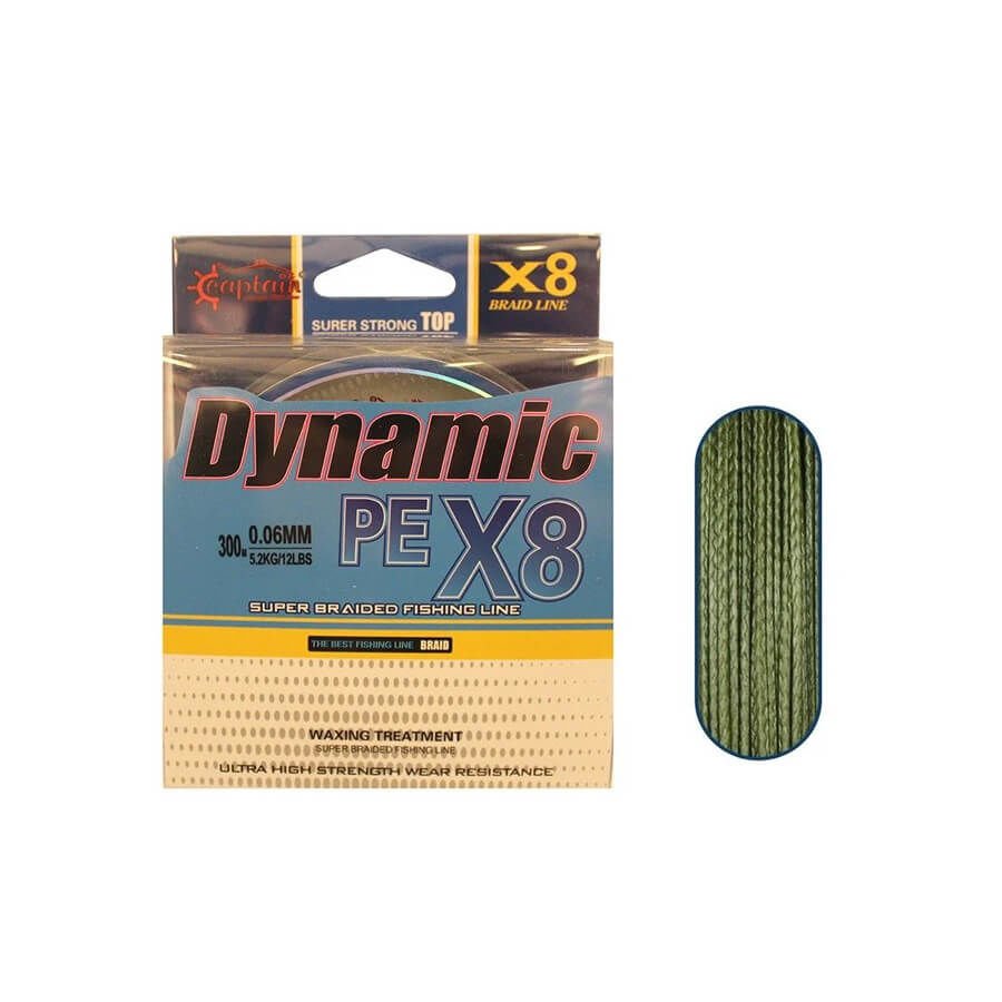 Captain Dynamic PE 8 Örgü İp Misina 300 Mt Yeşil - Hızlı Kargo