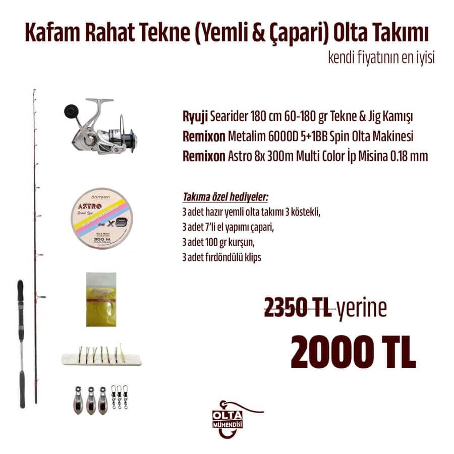 Kafam Rahat Tekne (Yemli & Çapari) Olta Takımı