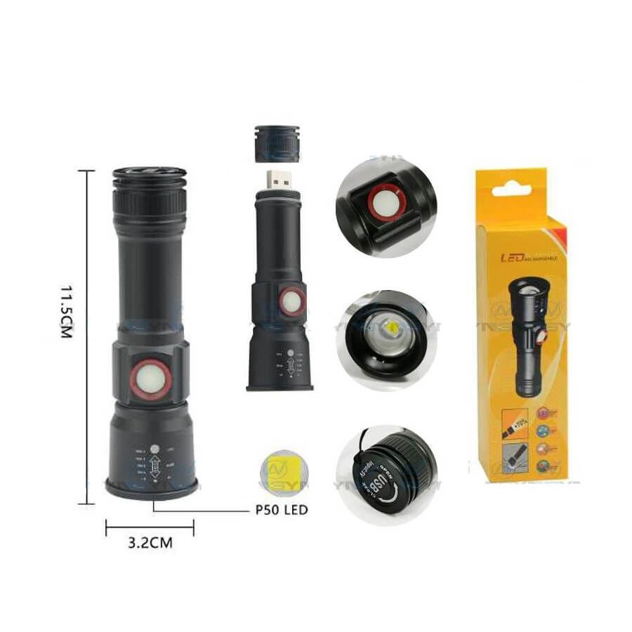 Watton WT-611 XML-2 Led 1000 Lümen USB Şarjlı El Feneri