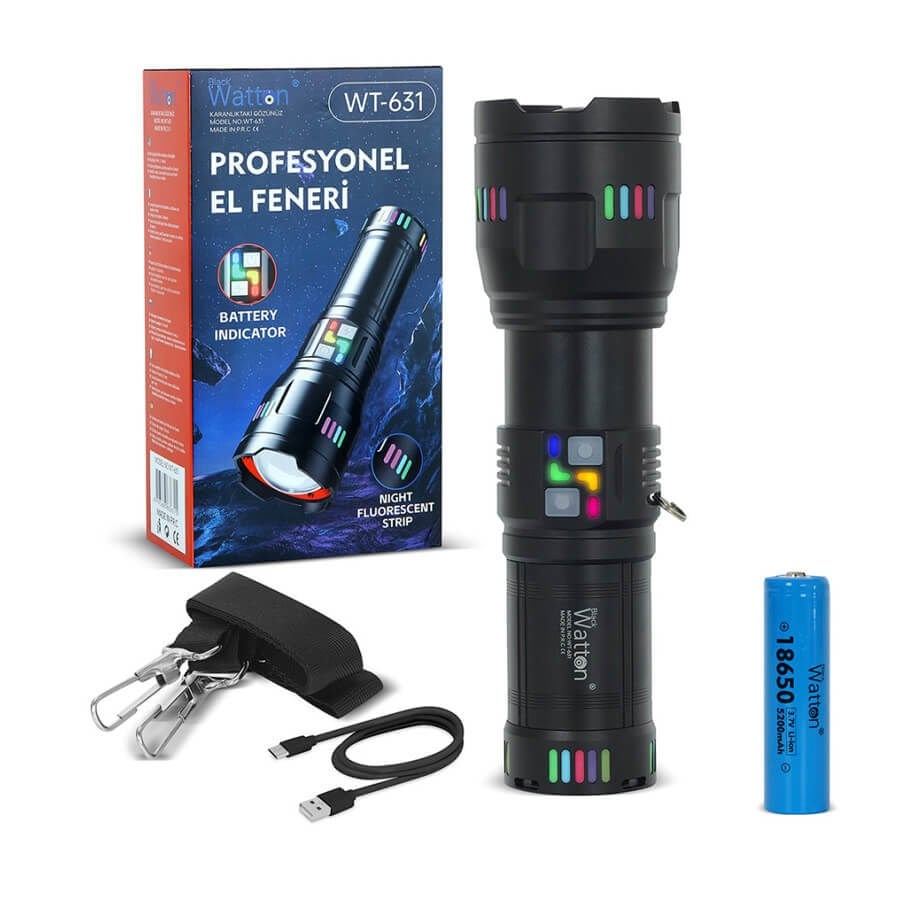Watton Wt-631 Lazer Etkili 30000 Lümen Profesyonel El Feneri