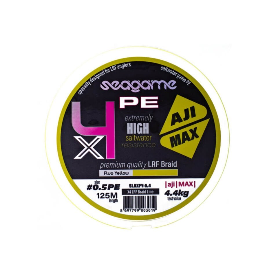 SeaGame Aji Max x4 PE 125 Mt Fluo Yellow İp Misina