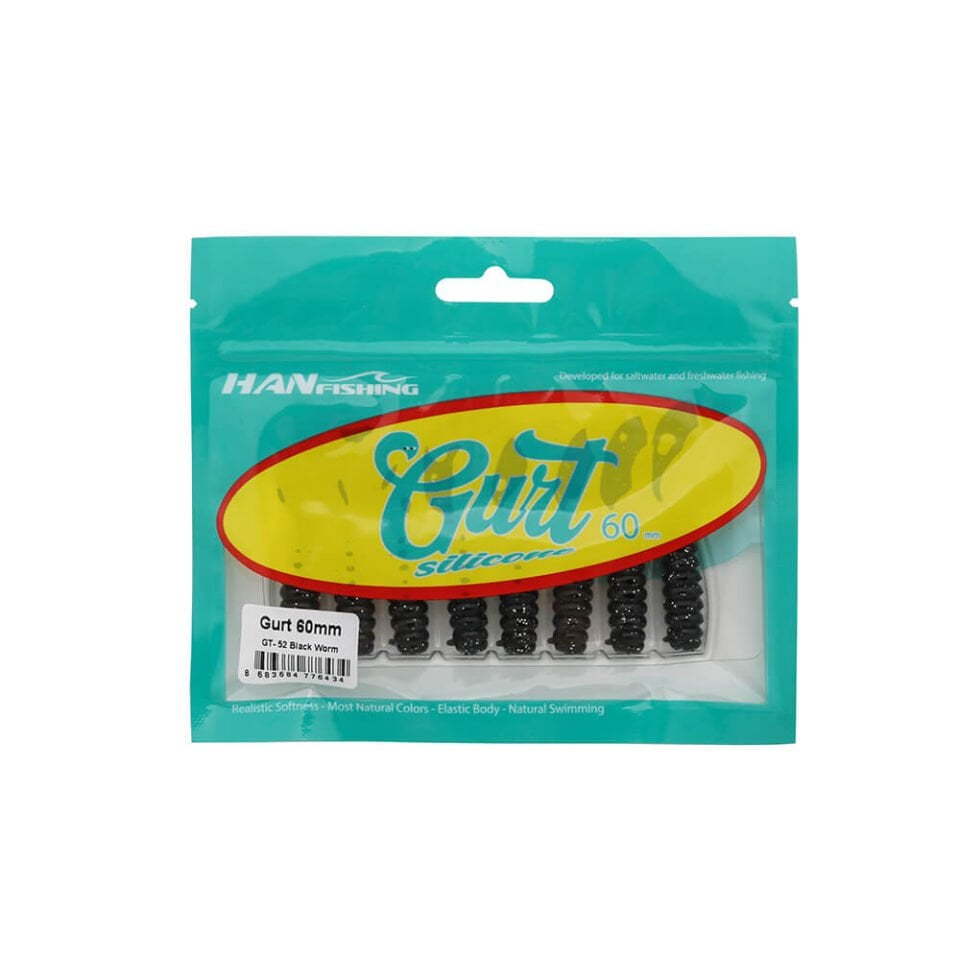 Hanfish Gurt 6 Cm Silikon Yem GT-52 Black Worm