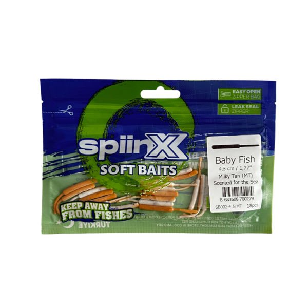 Spiinx Soft Baits Baby Fish 4.5 cm Kokulu Silikon Yem Milky Tan (MT)
