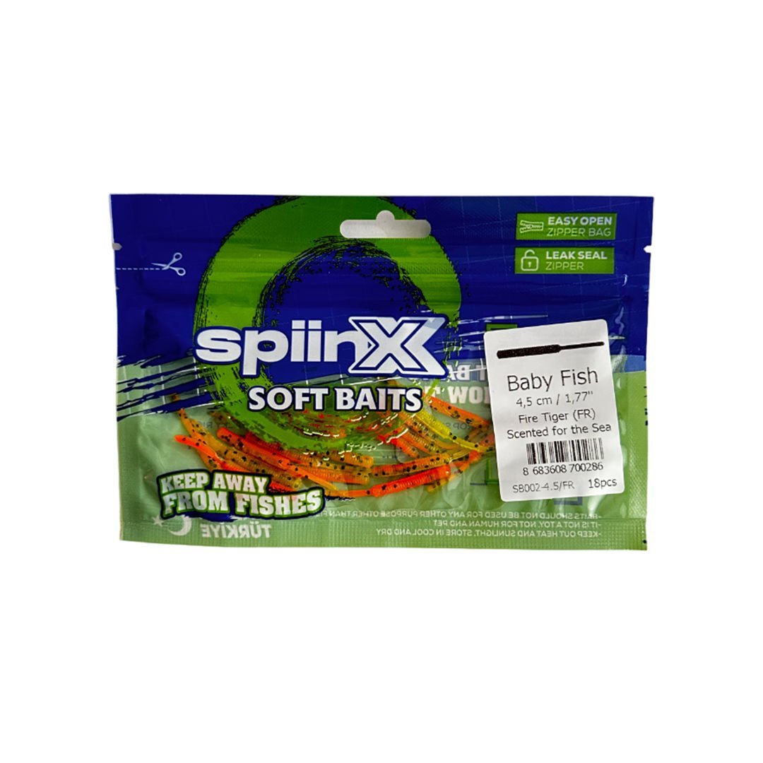 Spiinx Soft Baits Baby Fish 4.5 cm Kokulu Silikon Yem Fire Tiger (FT)
