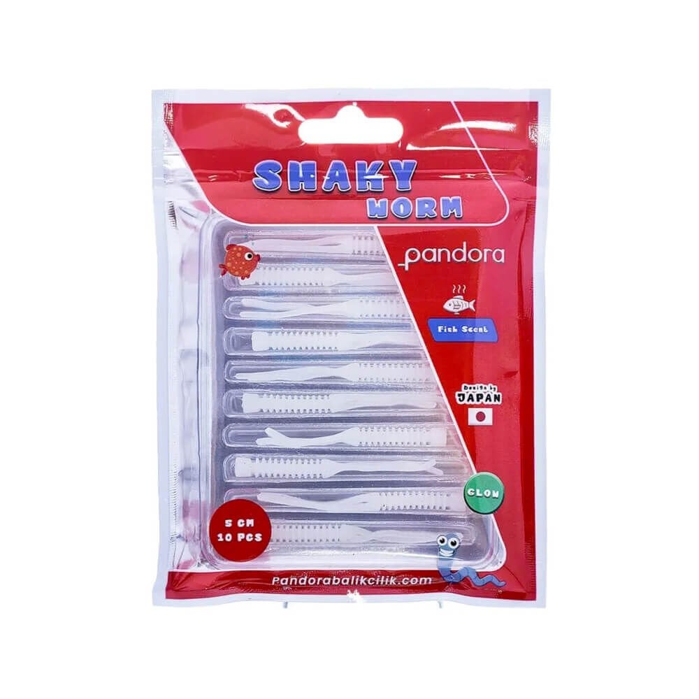Pandora Shaky Worm 5 Cm Lrf Silikon Yem White Glow