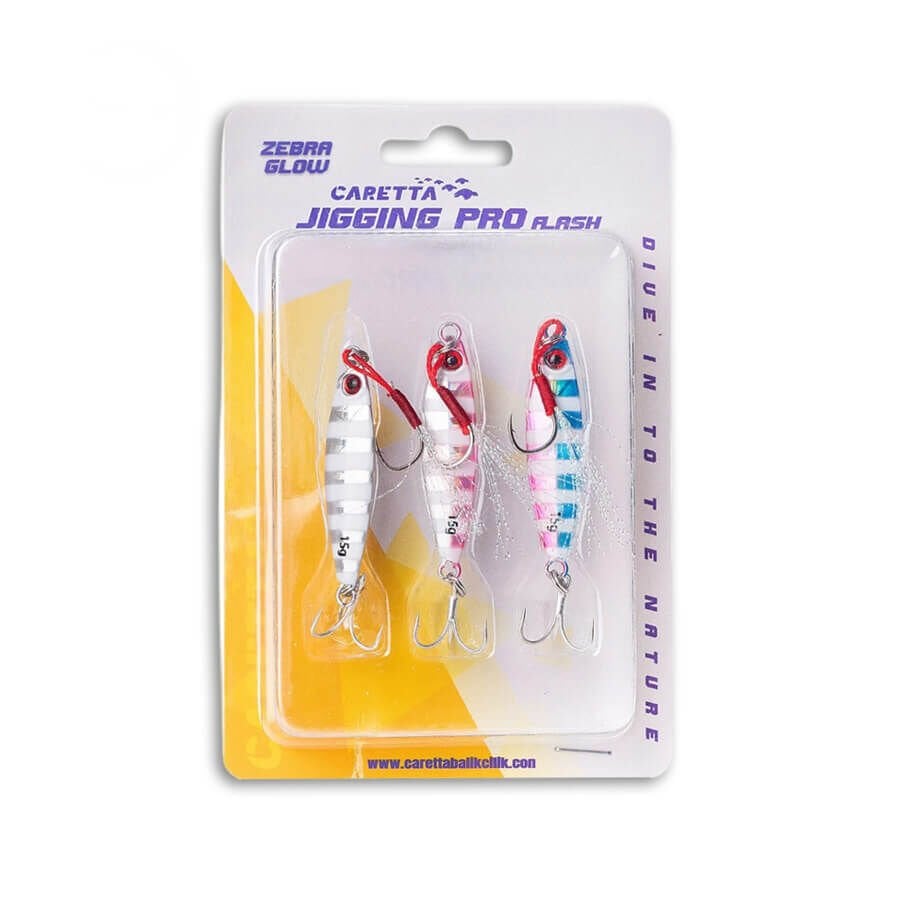 Caretta Pro Flash Zebra Glow Jig Yem