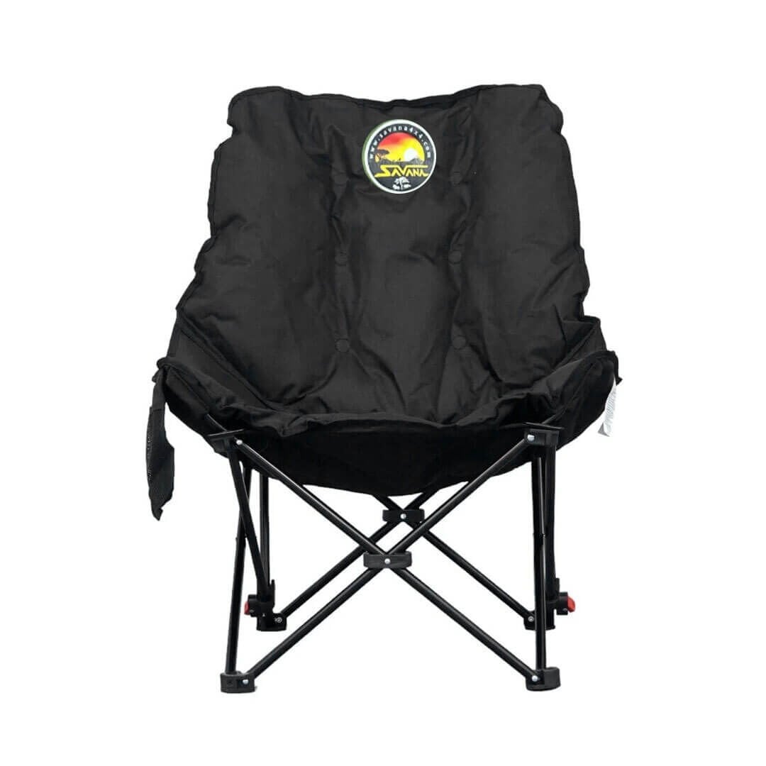 Savana Katlanabilir Bel Korumalı Siyah Kamp Sandalyesi
