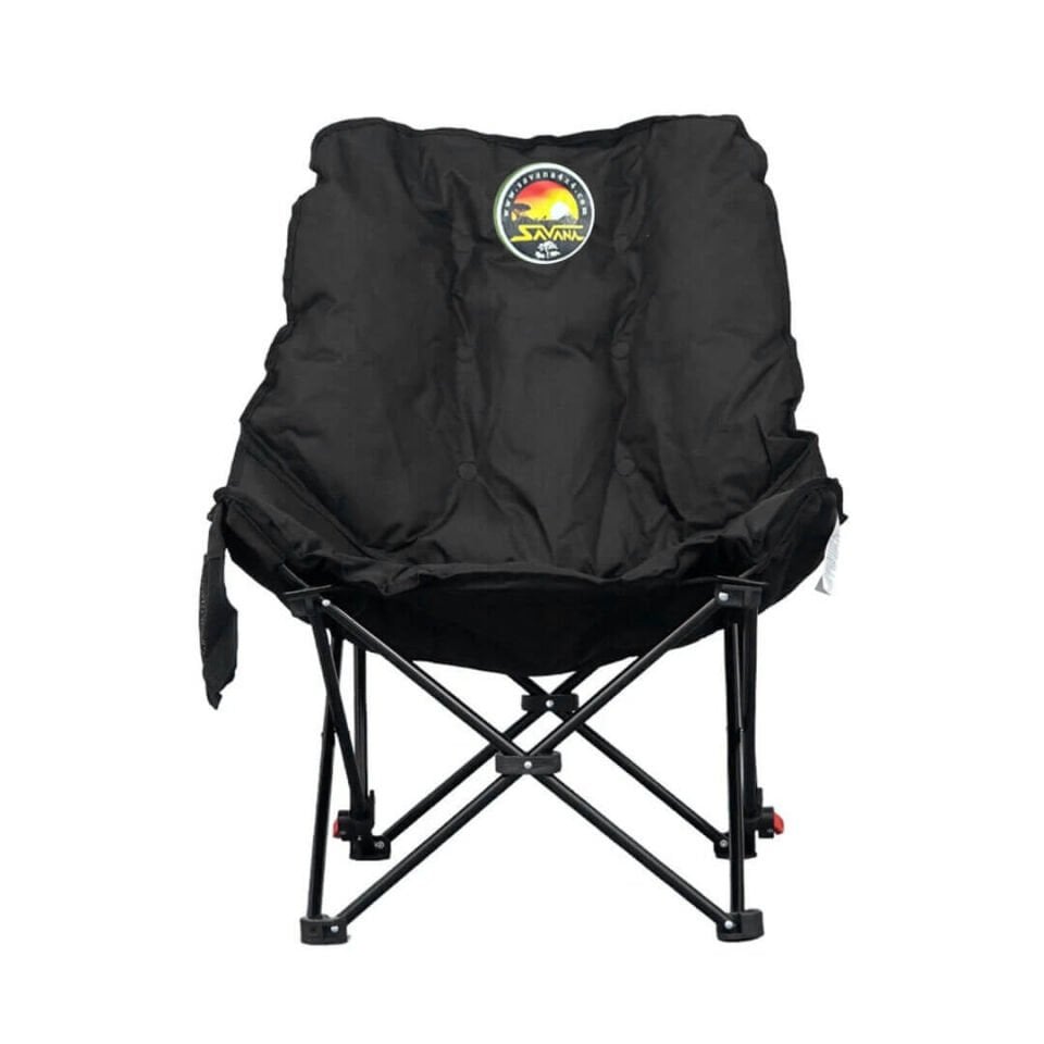 Savana Katlanabilir Bel Korumalı Siyah Kamp Sandalyesi