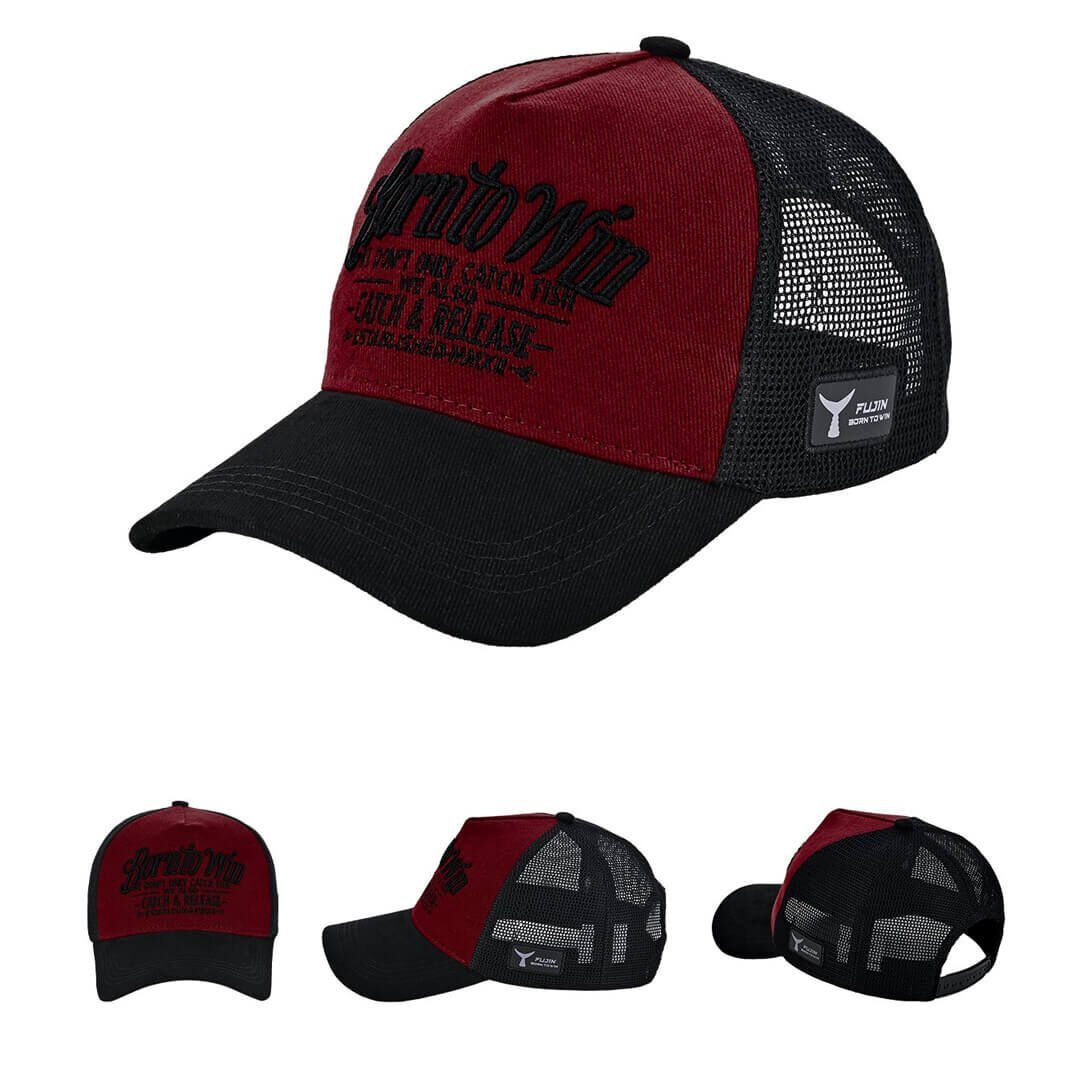 Fujin BTW Trucker Şapka Black Burgundy