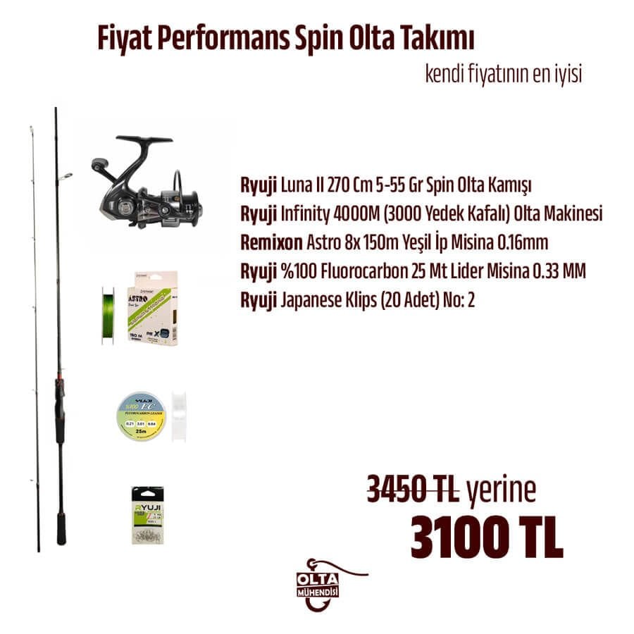 Fiyat Performans Hazır Spin Olta Takımı