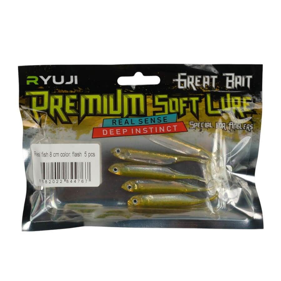 Ryuji Real Fish 8 cm 5 Adet Silikon Yem SILVER