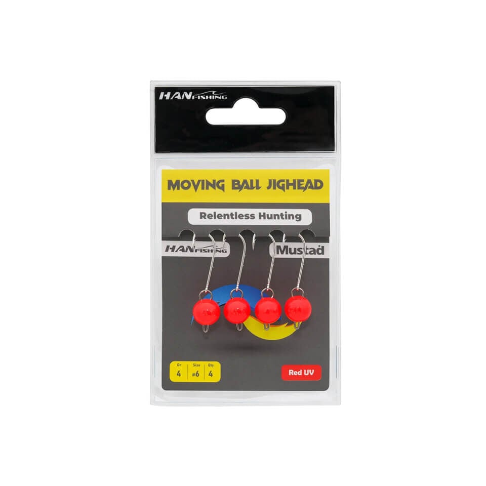 Hanfish Moving Ball Red UV #8 Mafsallı Jighead