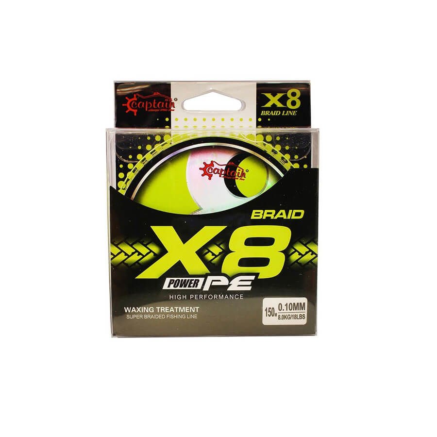 Captain Power PE 8x 150 mt Lemon Yellow İp Misina 0.10 mm - Hızlı