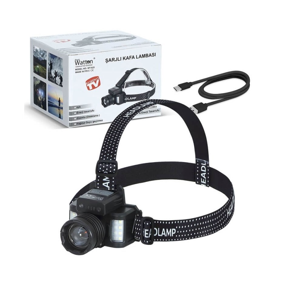 Watton WT-625 Sensörlü Cree TG Led Şarjlı Kafa Lambası