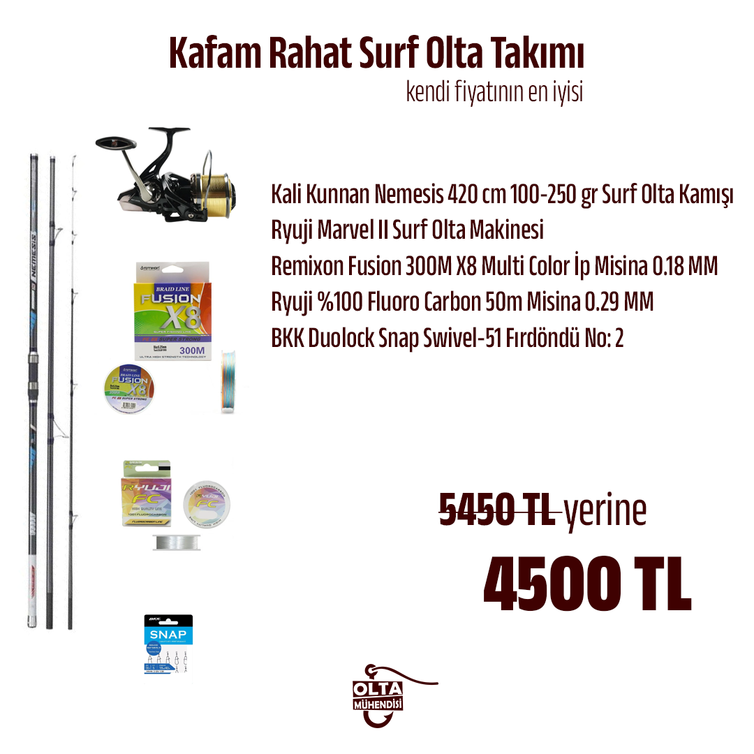 Kafam Rahat Hazır Surf Olta Takımı