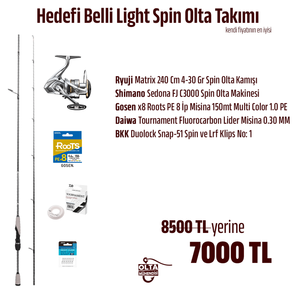 Hedefi Belli Light Spin Olta Takımı