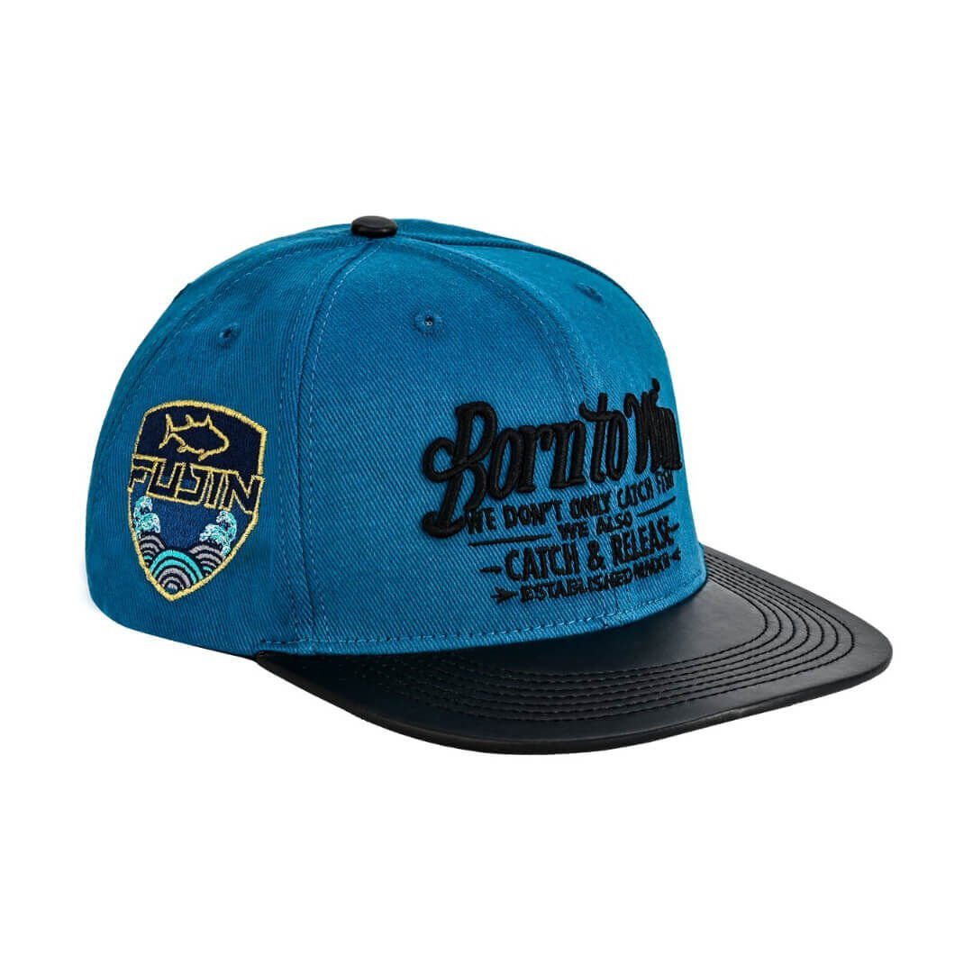 Fujin BTW Leather Visor Indigo Balıkçı Şapkası