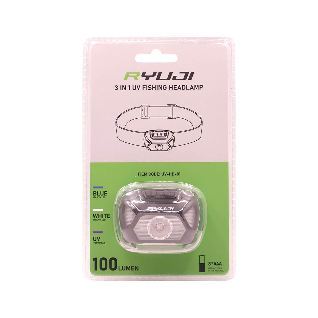 Ryuji 100 Lümen Beyaz + UV Işıklı Kafa Lambası