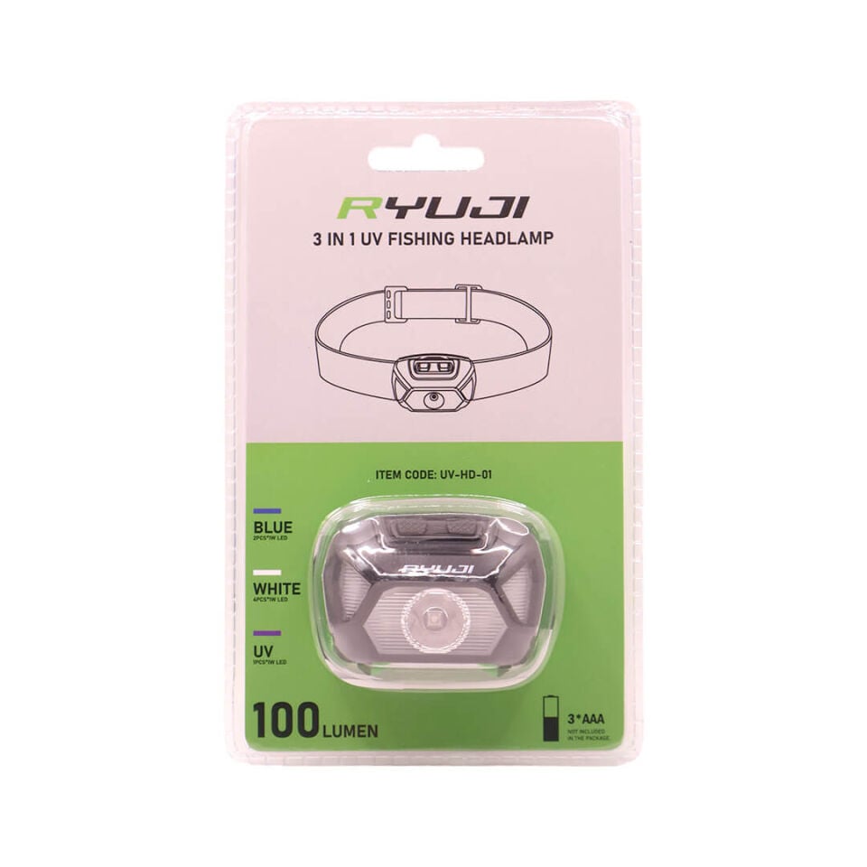 Ryuji 100 Lümen Beyaz + UV Işıklı Kafa Lambası