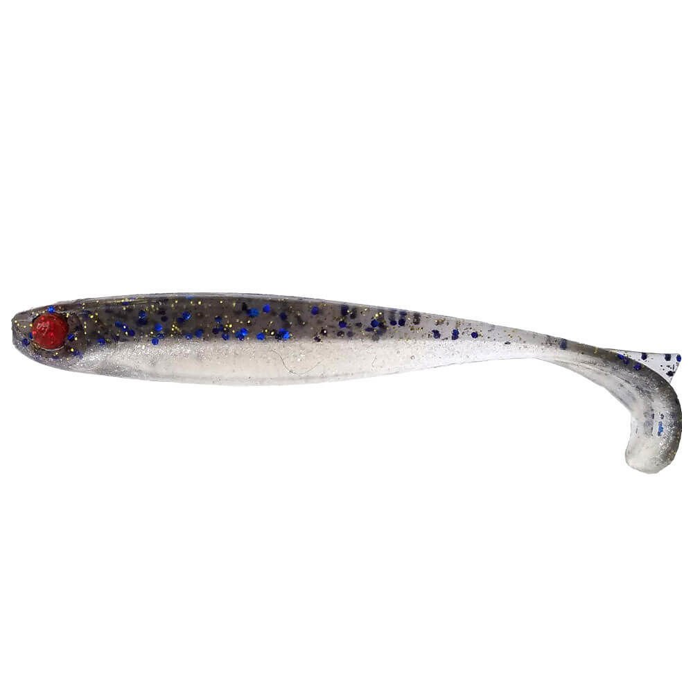 Mustad Mezashi Keel Tail Minnow 7.6 cm 3' Silikon Yem BLUE DOTS SARDINE