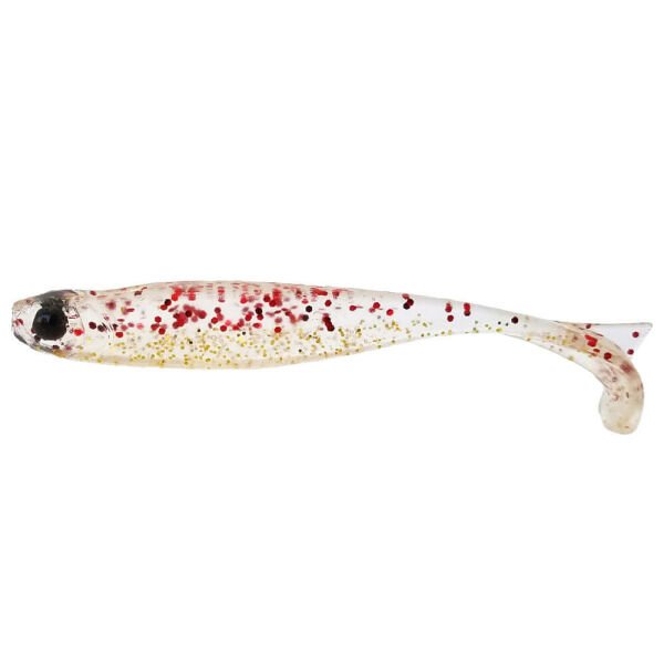 Mustad Mezashi Keel Tail Minnow 7.6 cm 3' Silikon Yem RED GOLD GLITTER