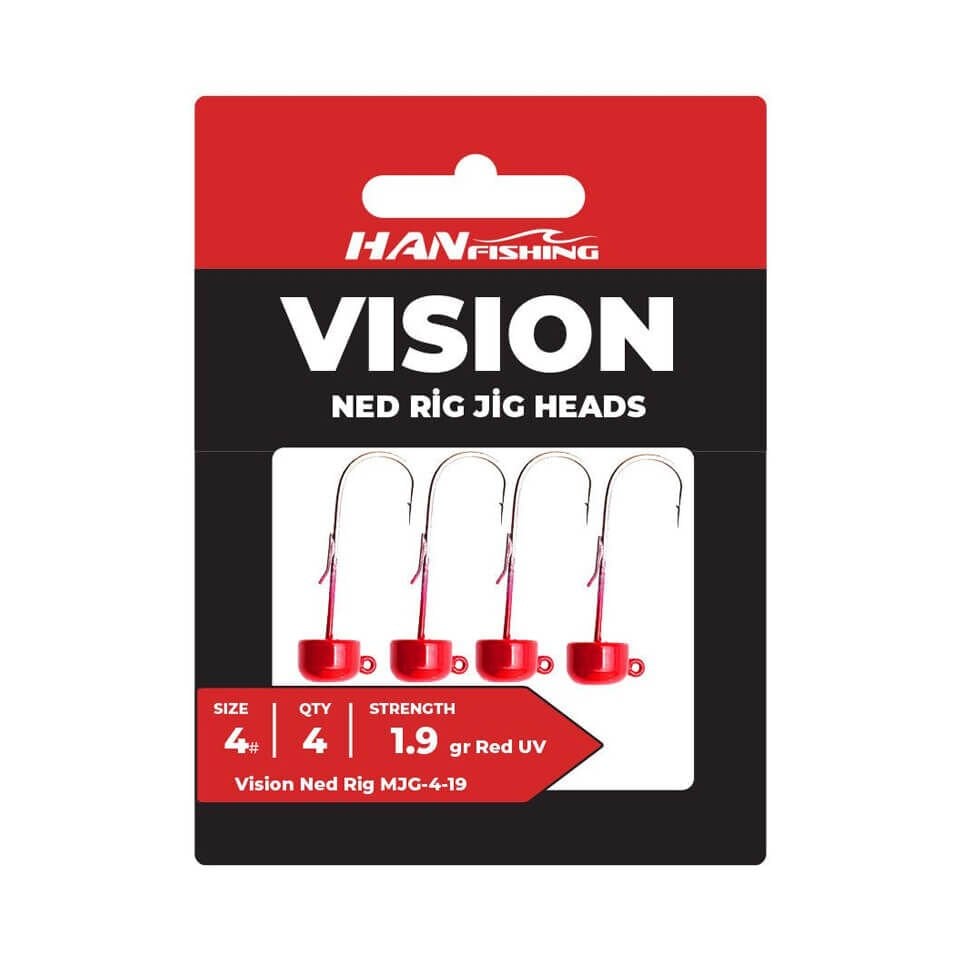 Hanfish Vision Ned Rig UV Red Jighead