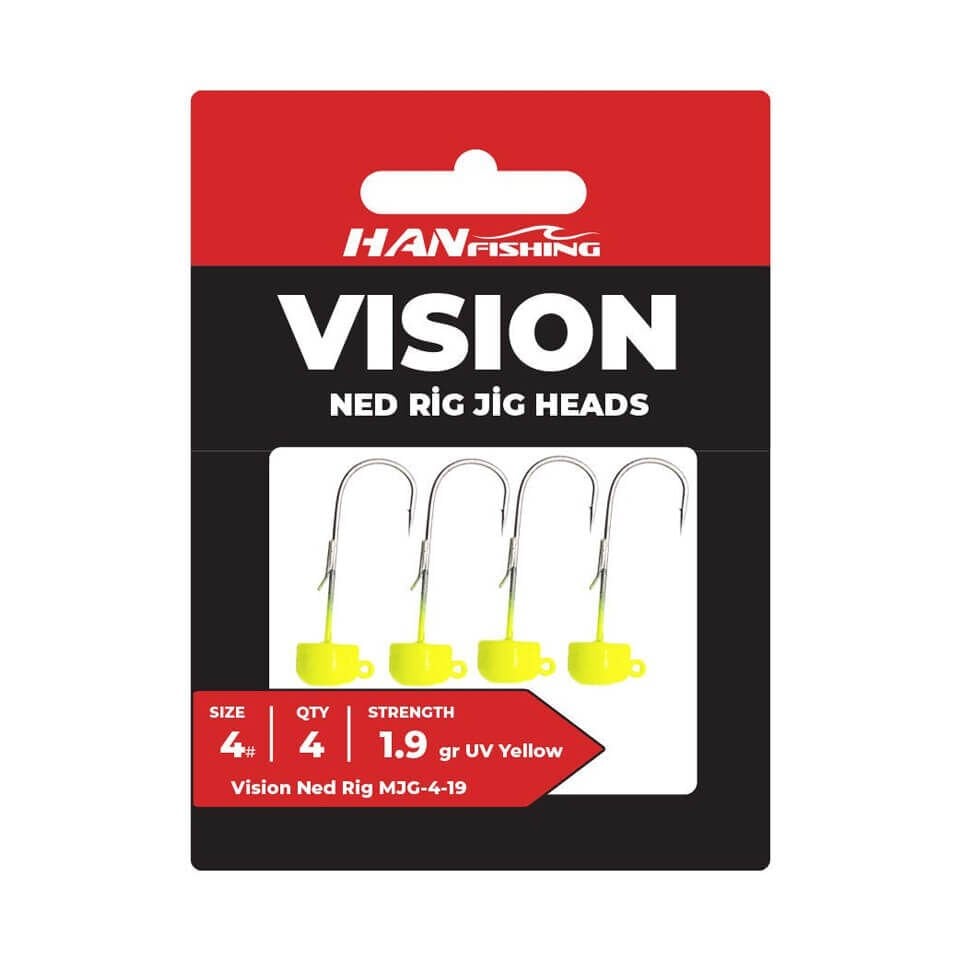 Hanfish Vision Ned Rig UV Yellow Jighead