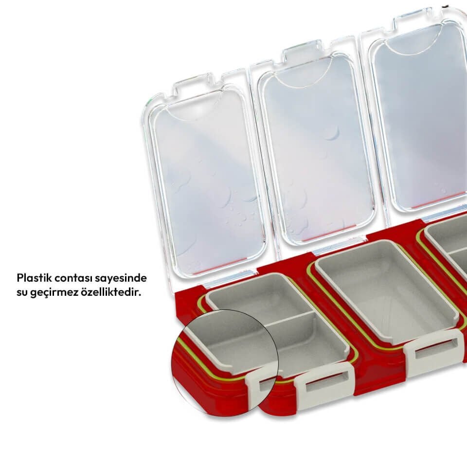 Mebao MK-123 Su Geçirmez Klips ve İğne Kutusu - Kırmızı