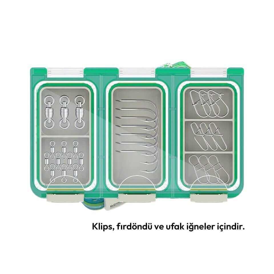 Mebao MK-123 Su Geçirmez Klips ve İğne Kutusu - Yeşil