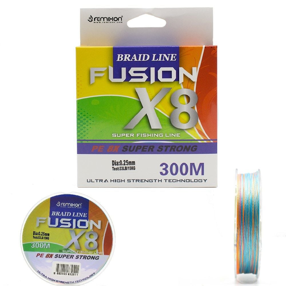 Remixon Fusion 300 mt x8 Multi Color İp Misina 0.18 MM