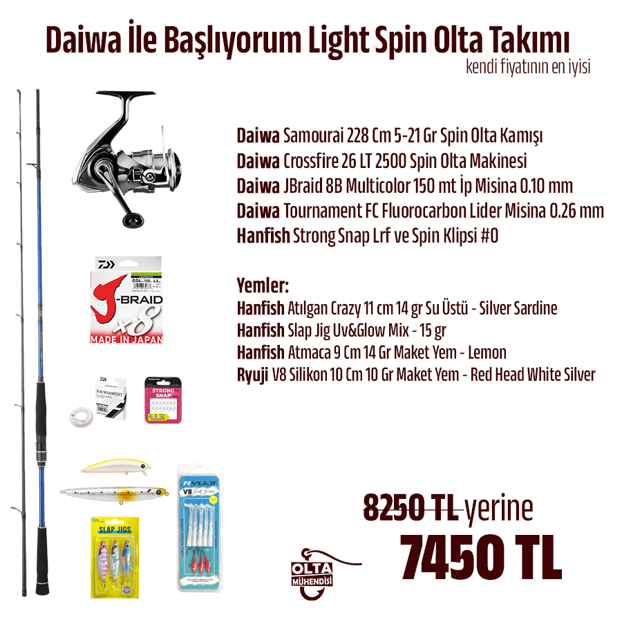 Daiwa İle Başlıyorum Light Spin Olta Takımı