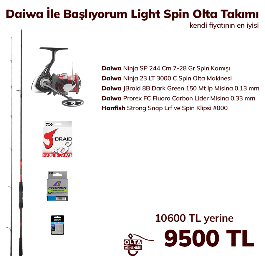 Daiwa İle Başlıyorum Light Spin Olta Takımı