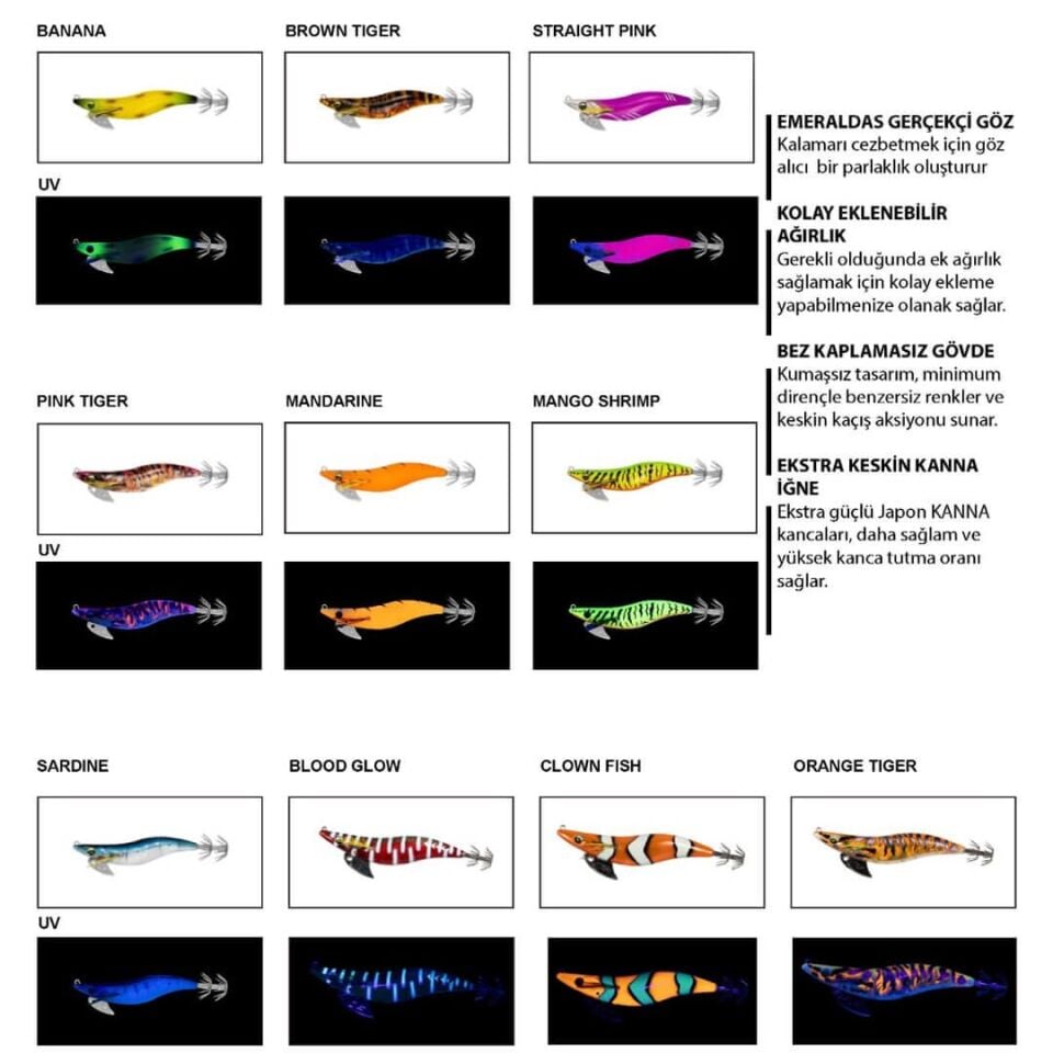 Daiwa Emeraldas Nude v2 13 Cm 19 Gr #3.5 Kalamar Zokası