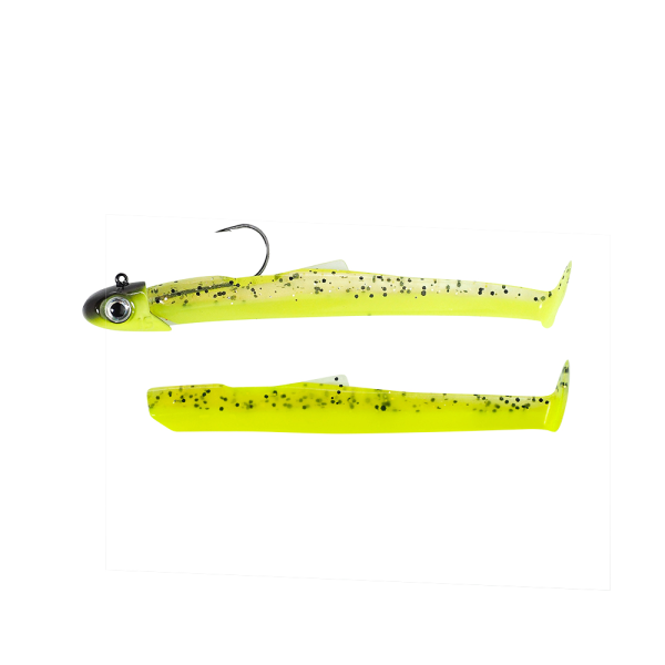 Fiiish Mud Digger MD90 / MD1464 Combo 15gr Chartreuse-Yellow Black Head Silikon Yem