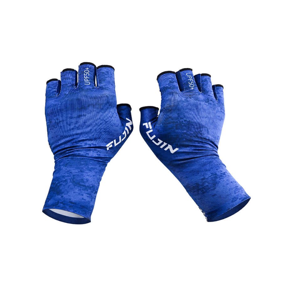 Fujin Pro Angler Summer Gloves Blue Balıkçı Eldiveni