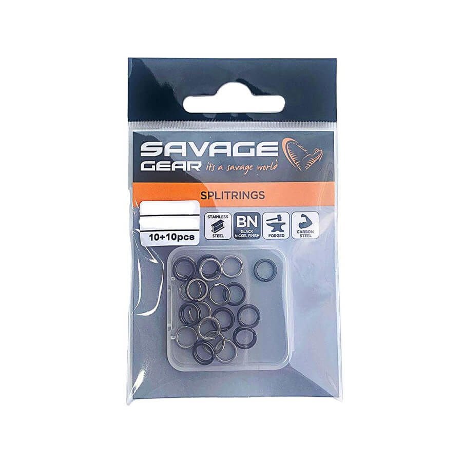Savage Gear Split Ring SS+BLN 10+10