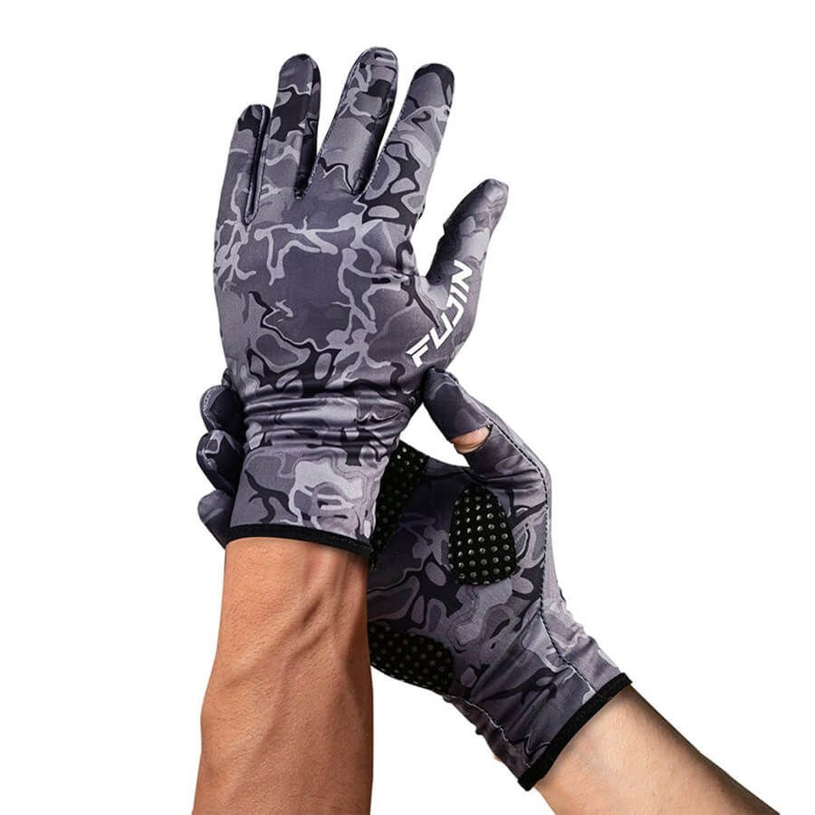 Fujin Pro Angler Winter Gloves Black Camo Balıkçı Eldiveni