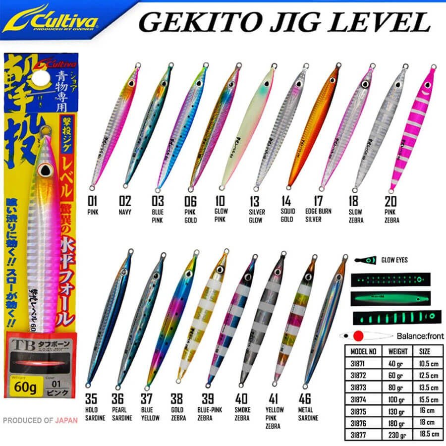 Cultiva Jig 31872 Gekito 12.5 cm 60 gr Metal Yem 10 Glow Pink