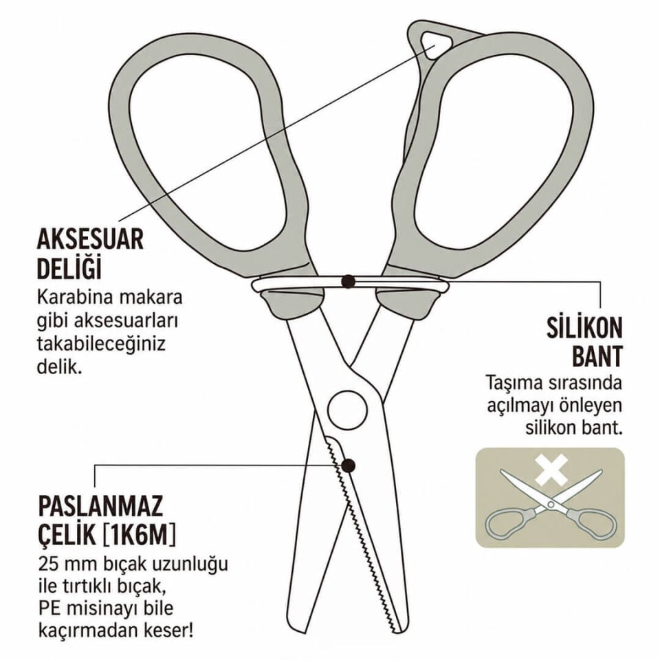Daiichiseiko MC Scissors 25 Dark Earth Balıkçı Makası