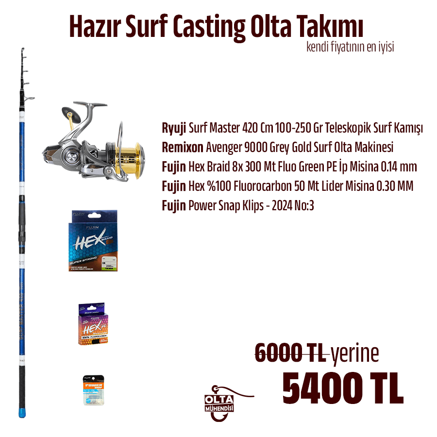 Hazır Surf Casting Olta Takımı