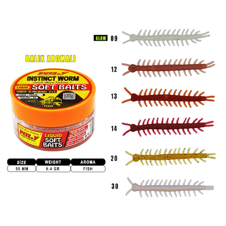 Wily Instinct Worm 5.5 Cm Sıvılı ve Kokulu LRF Silikon Yem