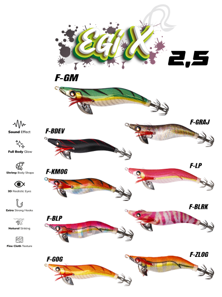 Fujin Egi-X 2.5 10 Gr Kalamar Zokası F-BLRK
