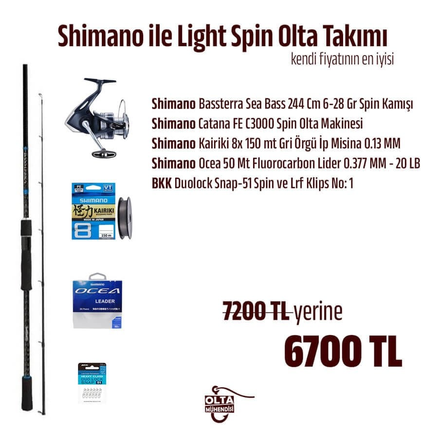 Shimano ile Light Spin Olta Takımı