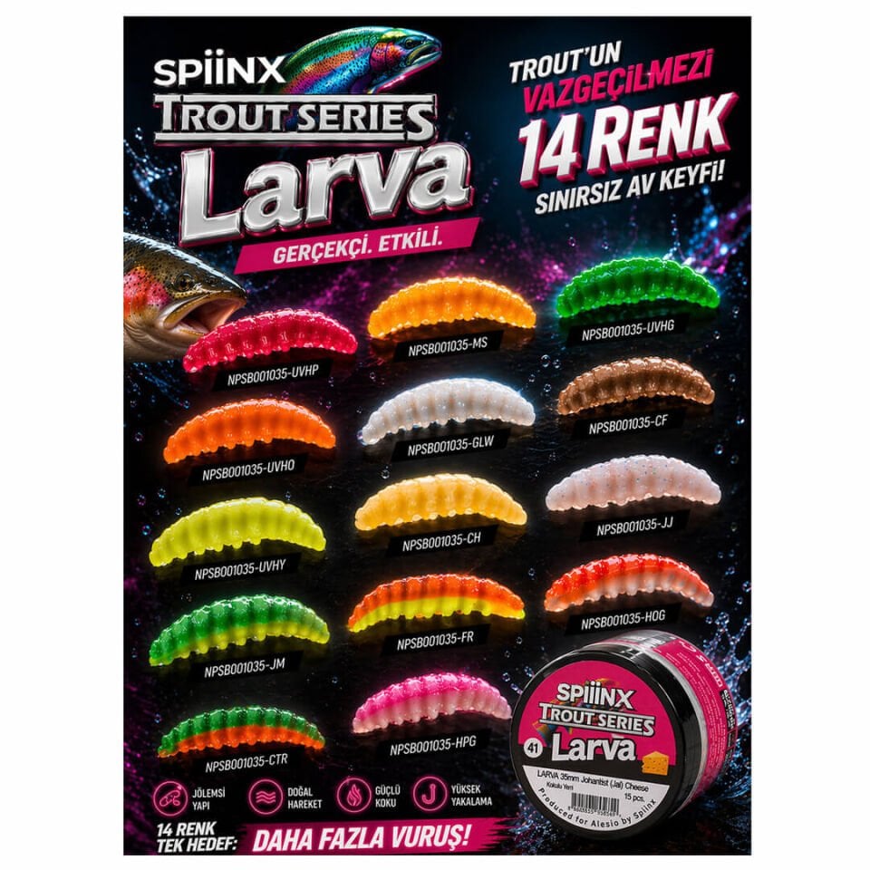 Spiinx Larva 3.5 Cm Peynir Kokulu Silikon Yem
