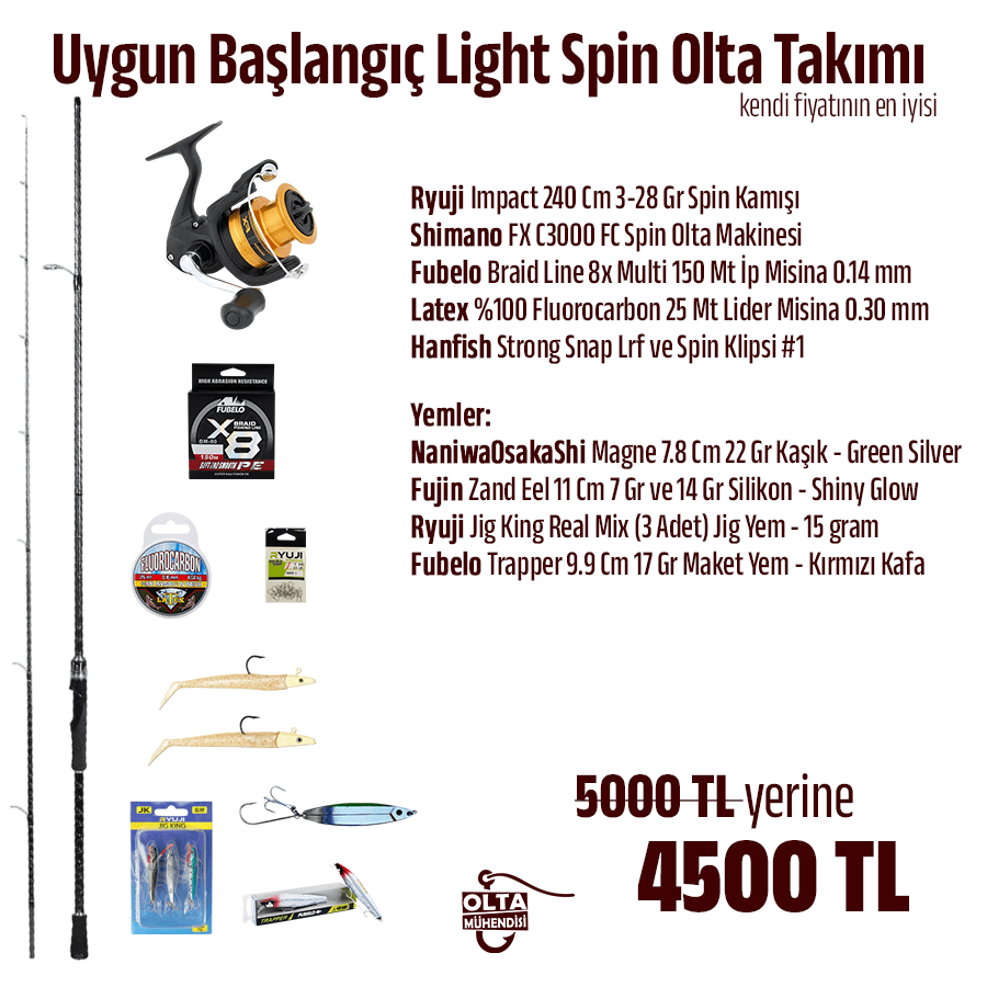 Uygun Başlangıç Light Spin Olta Takımı